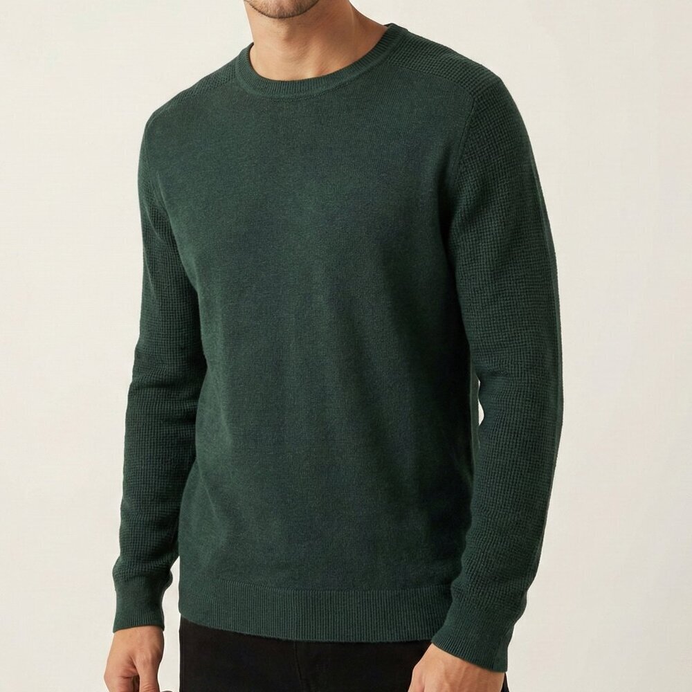 Selected Homme Crewneck Sweater Green Mens Medium Organic Cotton Slhallen